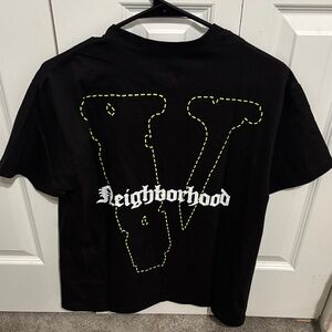 VLONE Black Tee with Neon Highlights